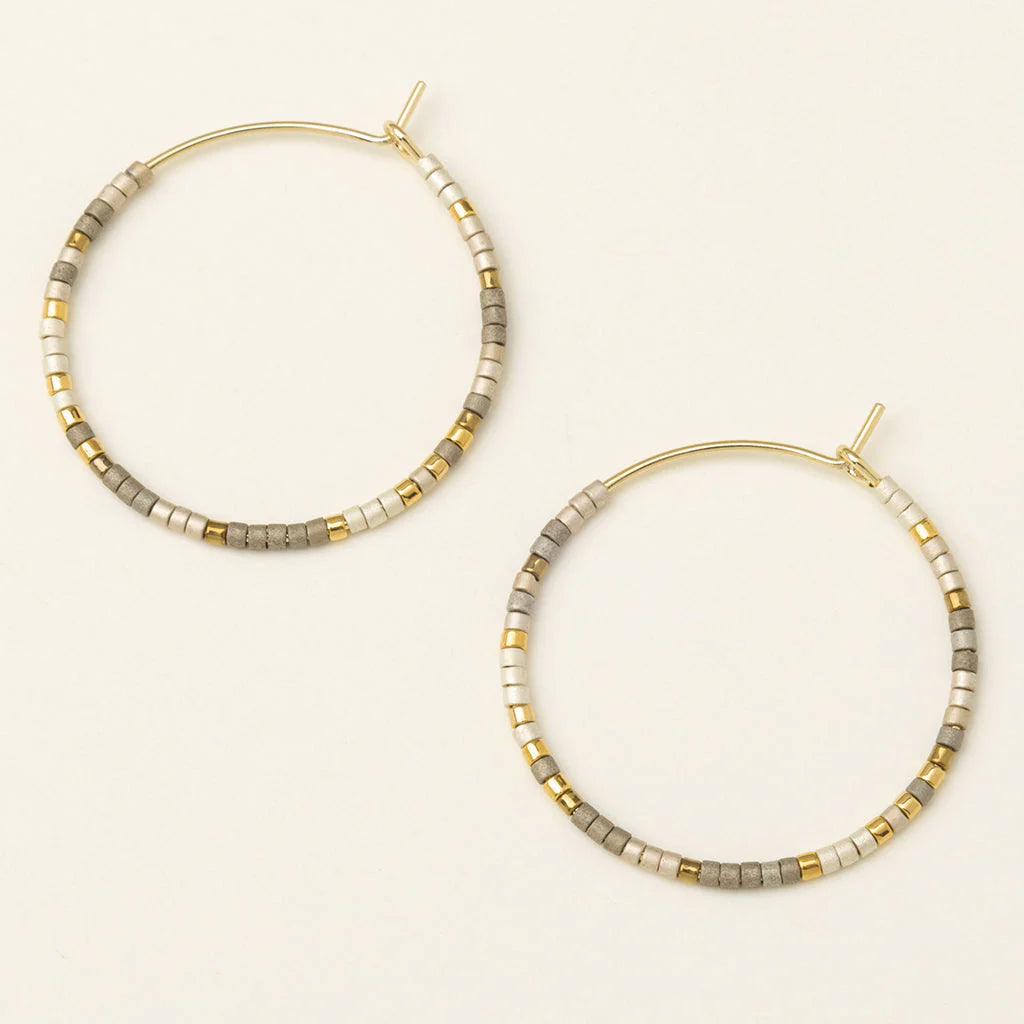 Chromacolor Miyuki Small Hoop - Pewter Multi/Gold