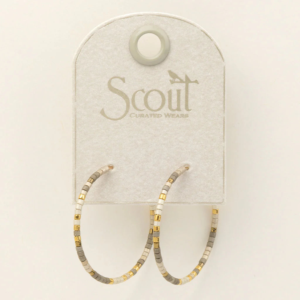 Chromacolor Miyuki Small Hoop - Pewter Multi/Gold