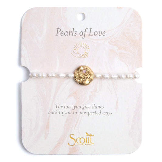 PEARL AFFIRMATION BRACELET - LOVE/GOLD