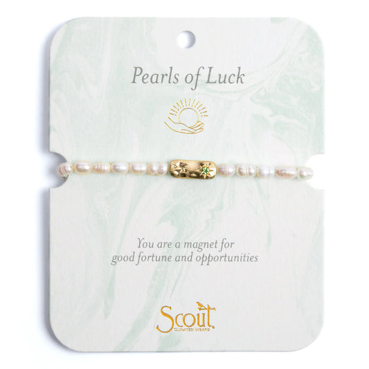 PEARL AFFIRMATION BRACELET - LUCK/GOLD