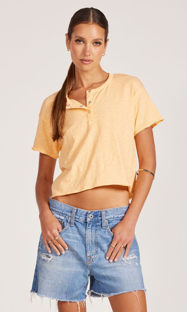Boxy Henley by bobi Los Angeles