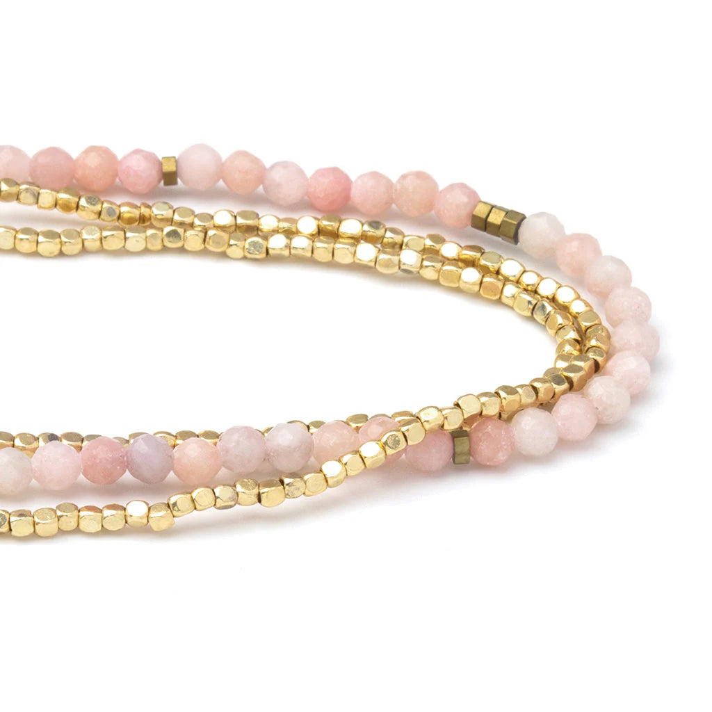 DELICATE STONE BRACELET/NECKLACE PINK OPAL - STONE OF RENEWAL