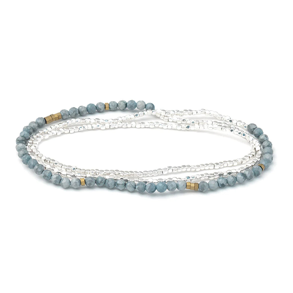 DELICATE STONE BRACELET/NECKLACE BLUE HOWLITE - STONE OF HARMONY