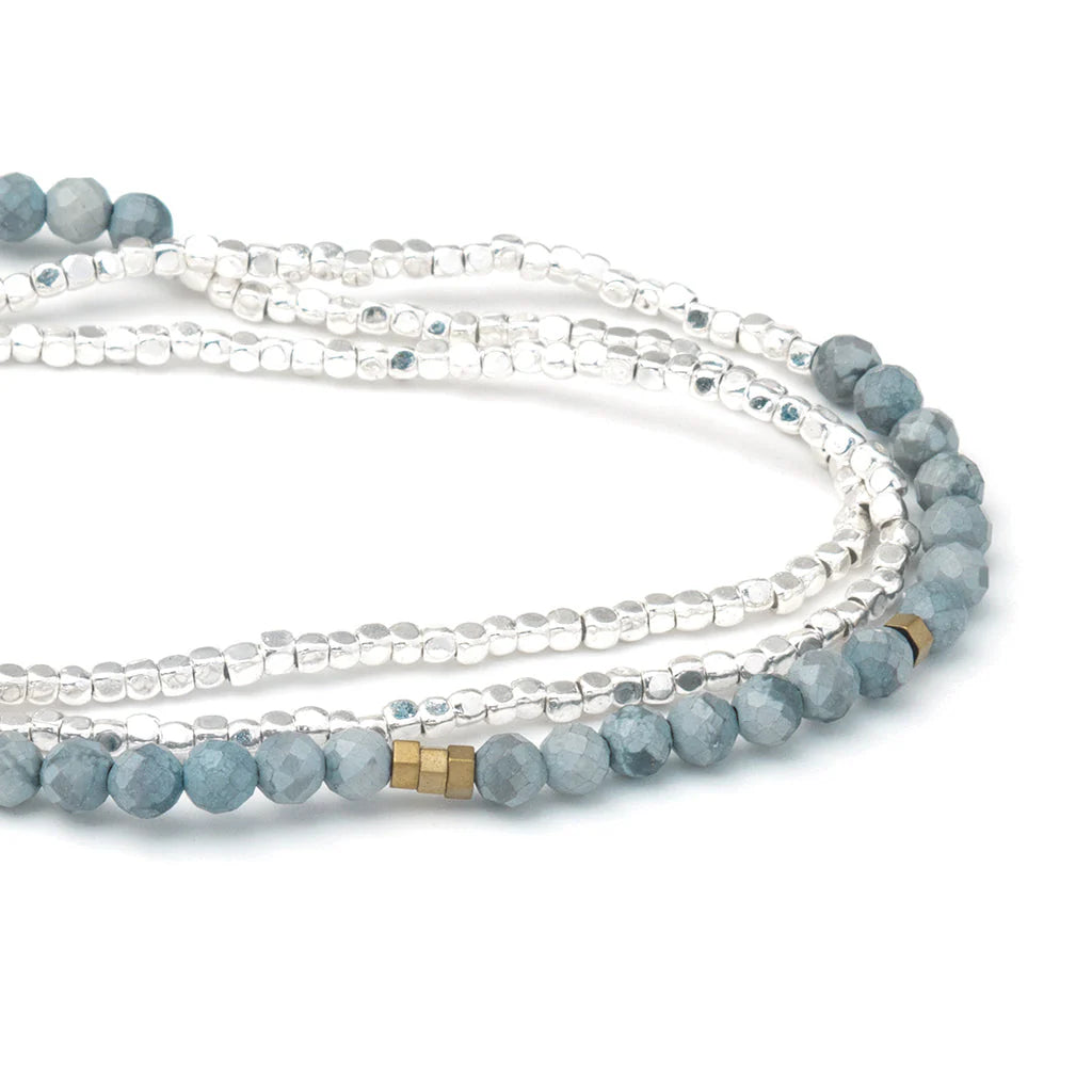 DELICATE STONE BRACELET/NECKLACE BLUE HOWLITE - STONE OF HARMONY