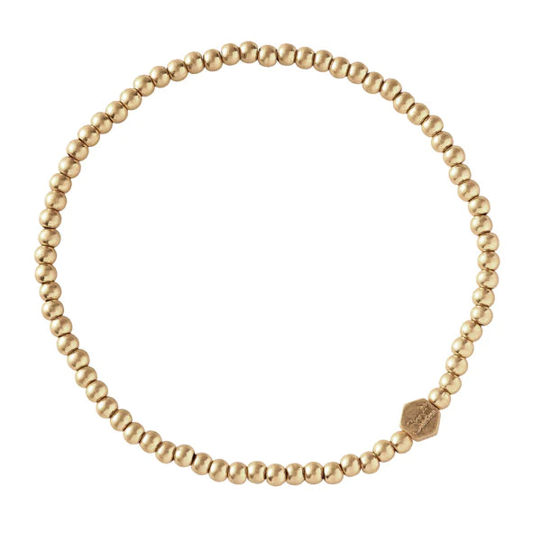 Mini Metal Stacking Bracelet - Ball Beads Gold
