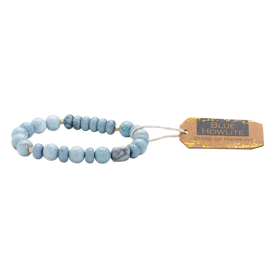 Blue Howlite Stone Bracelet - Stone of Harmony