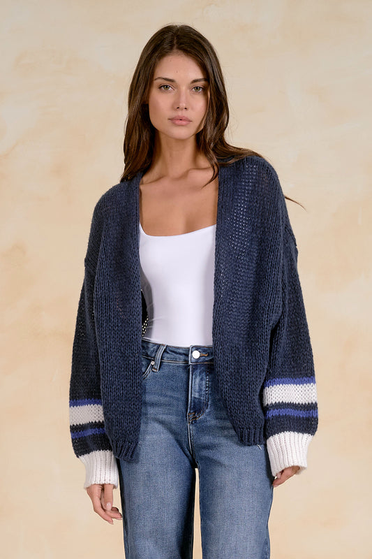 Loose Knit Cardigan Sweater