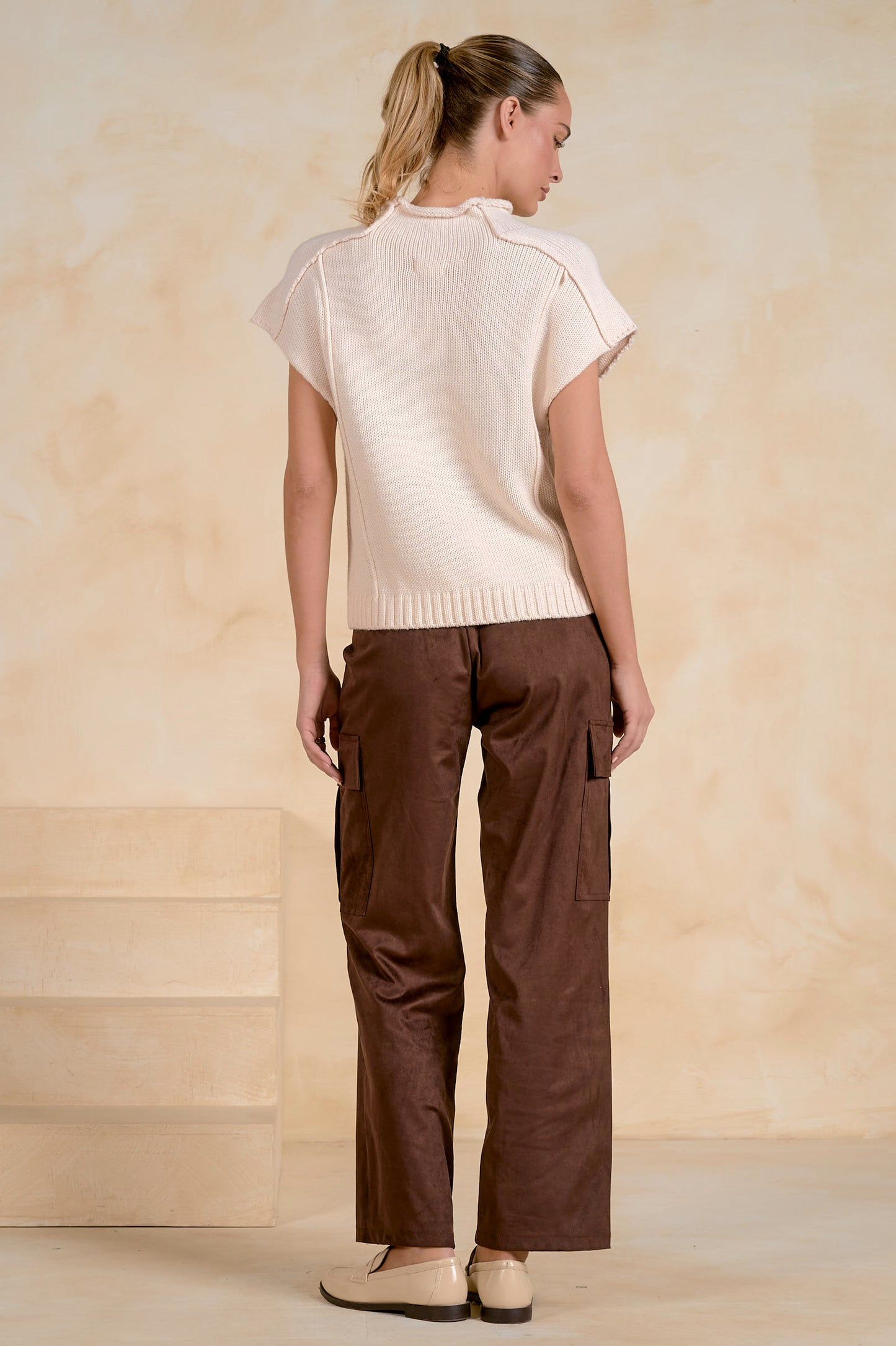 Cap Sleeve Crewneck Sweater