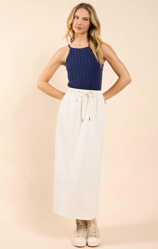 LONESTAR DRAWSTRING MIDI SKIRT