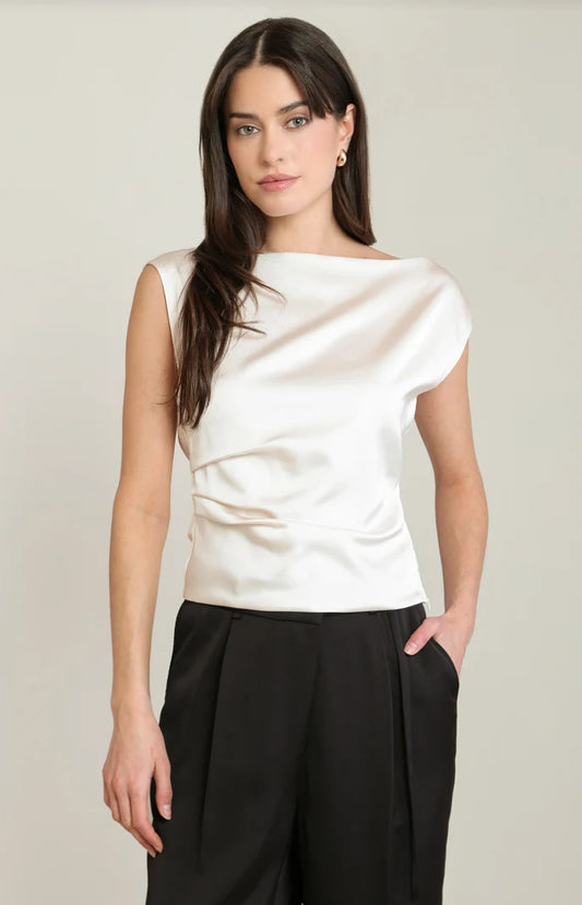 Draped Satin Top