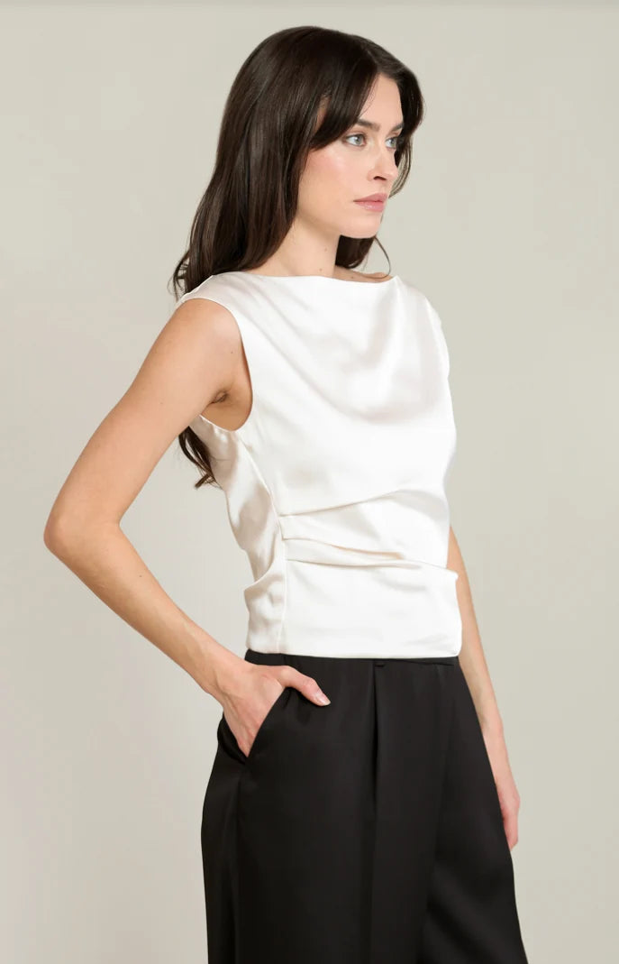 Draped Satin Top