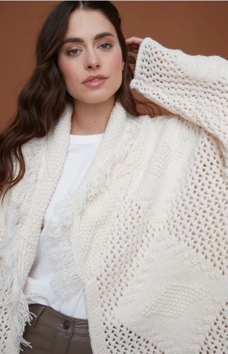 ILSA LONG SLEEVE SHAWL NECK CARDIGAN