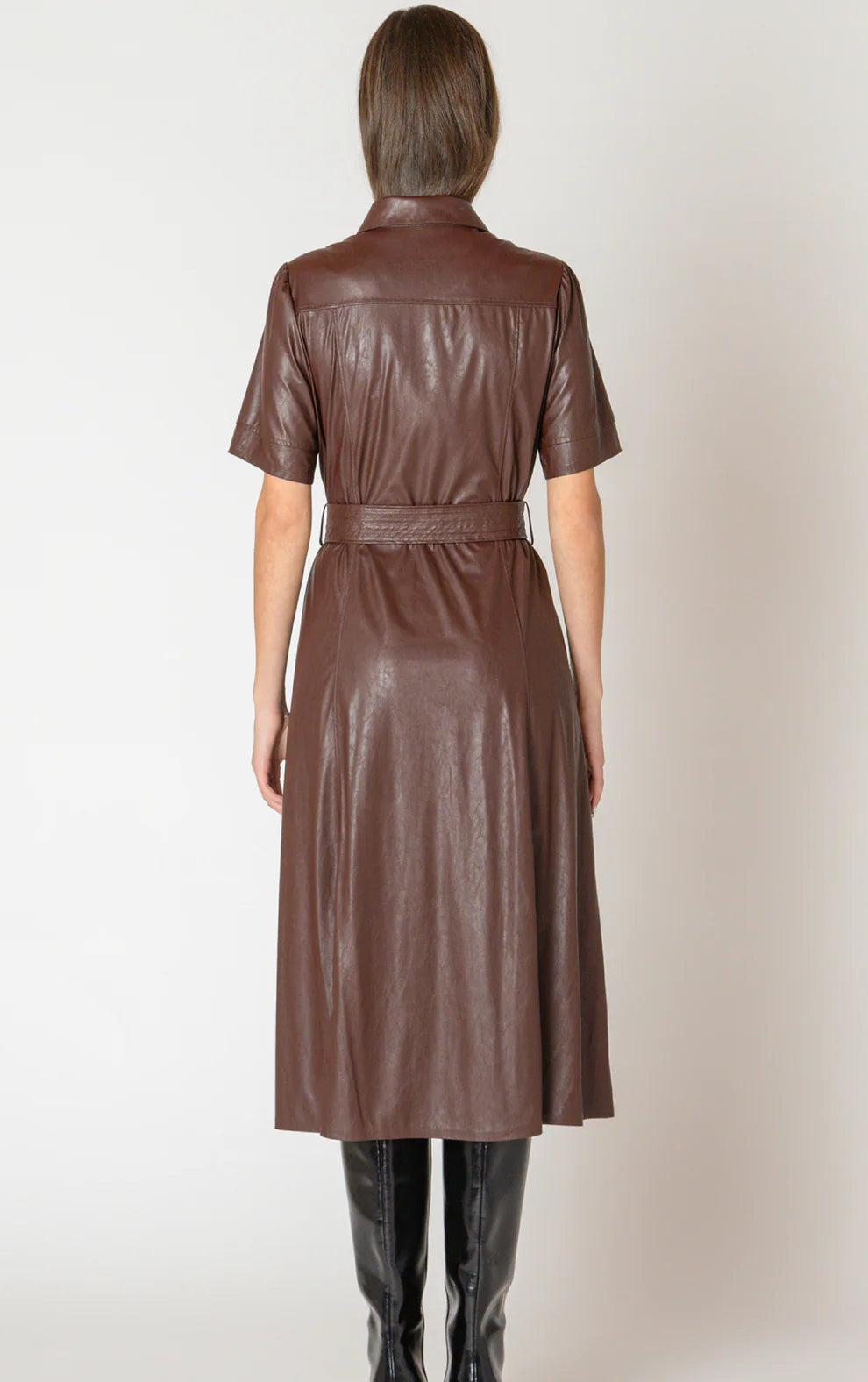 Belted Shirt Dress by Dex