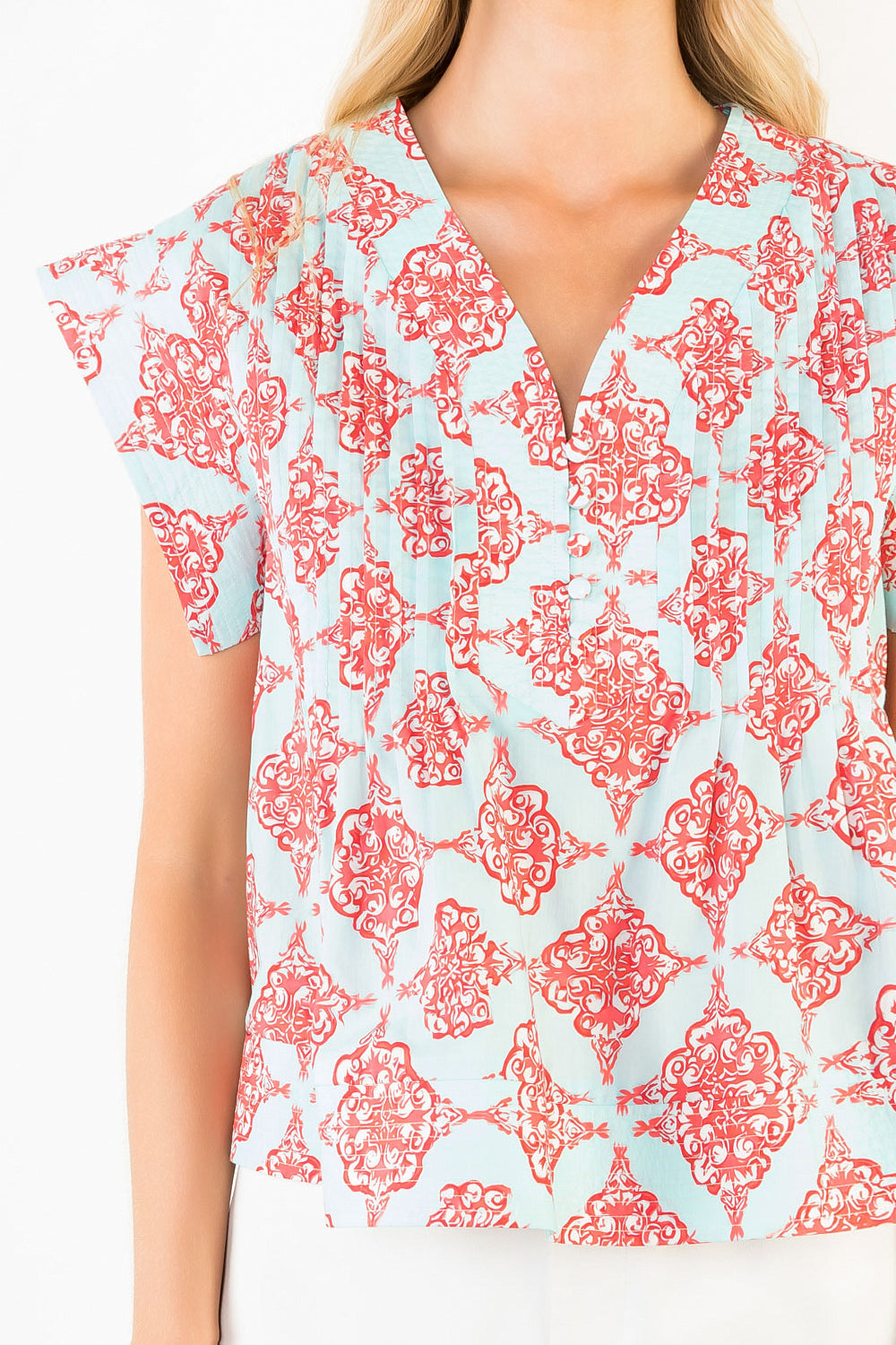 Floral Print V Neck Blouse