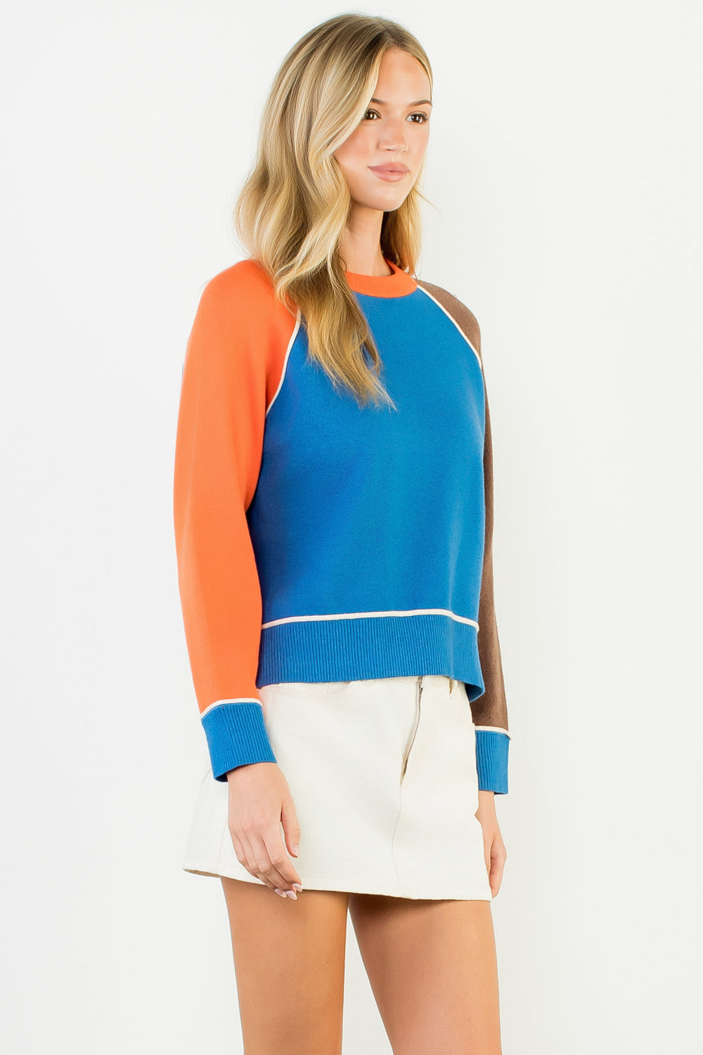 Color Blocked Sweater - Blue