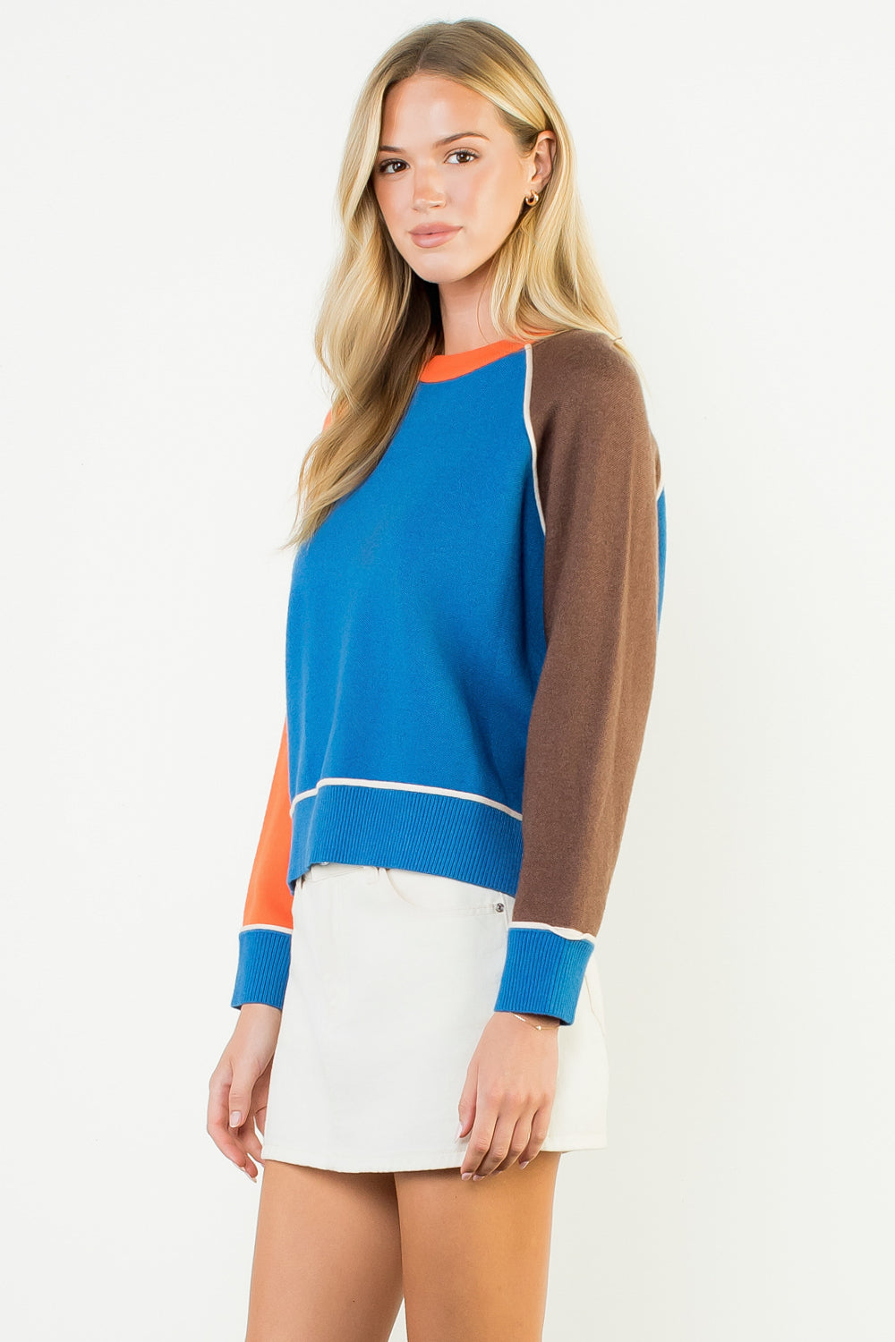 Color Blocked Sweater - Blue