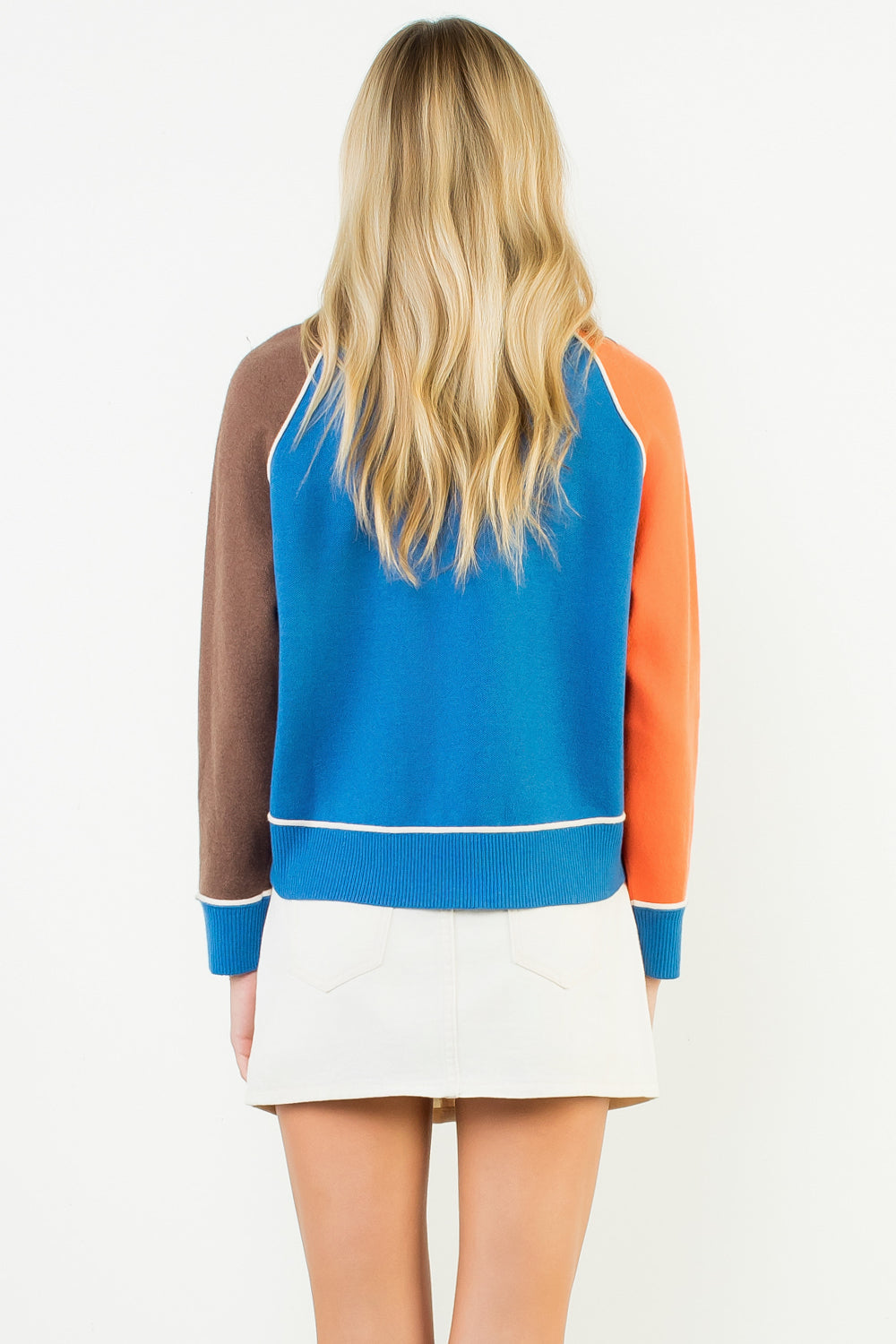 Color Blocked Sweater - Blue