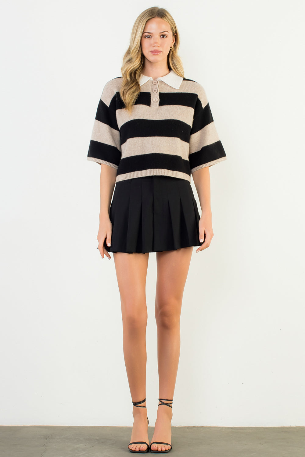 Cashmere Blend Striped Knit Top