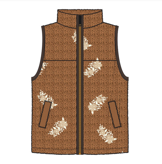 VIOLA FRONT ZIP VEST - CARAMEL BEIGE