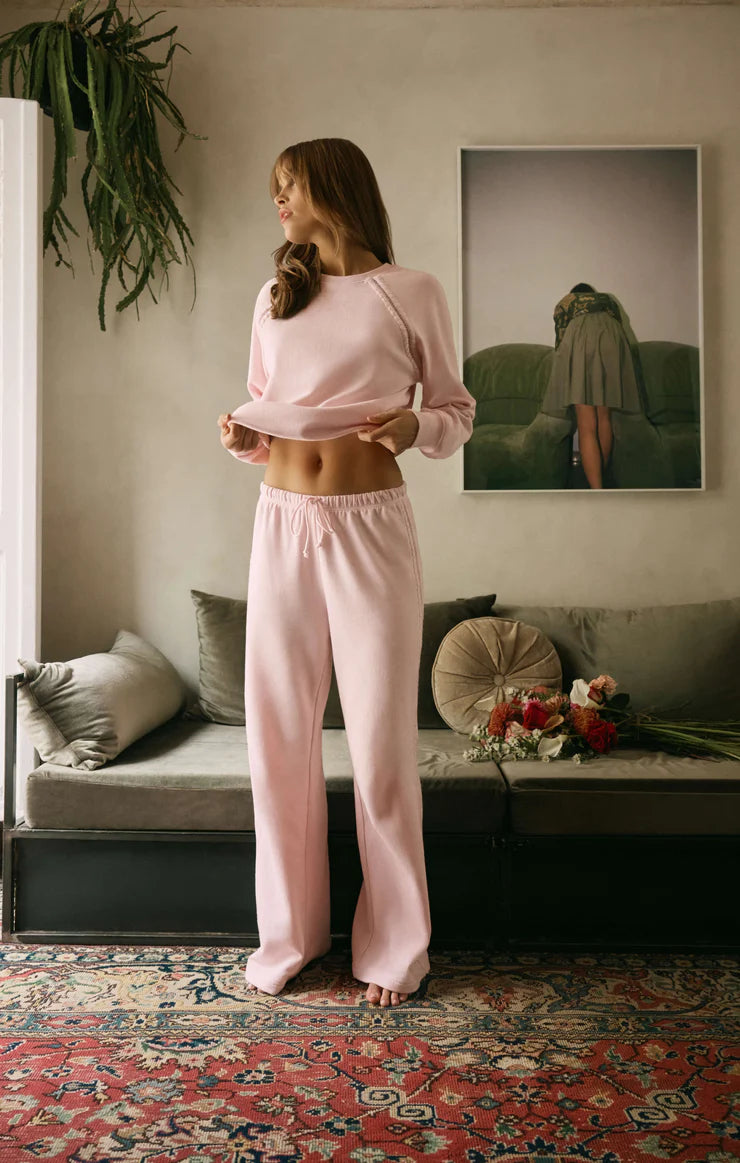 Take All French Terry Track Pant - Washed Pink
