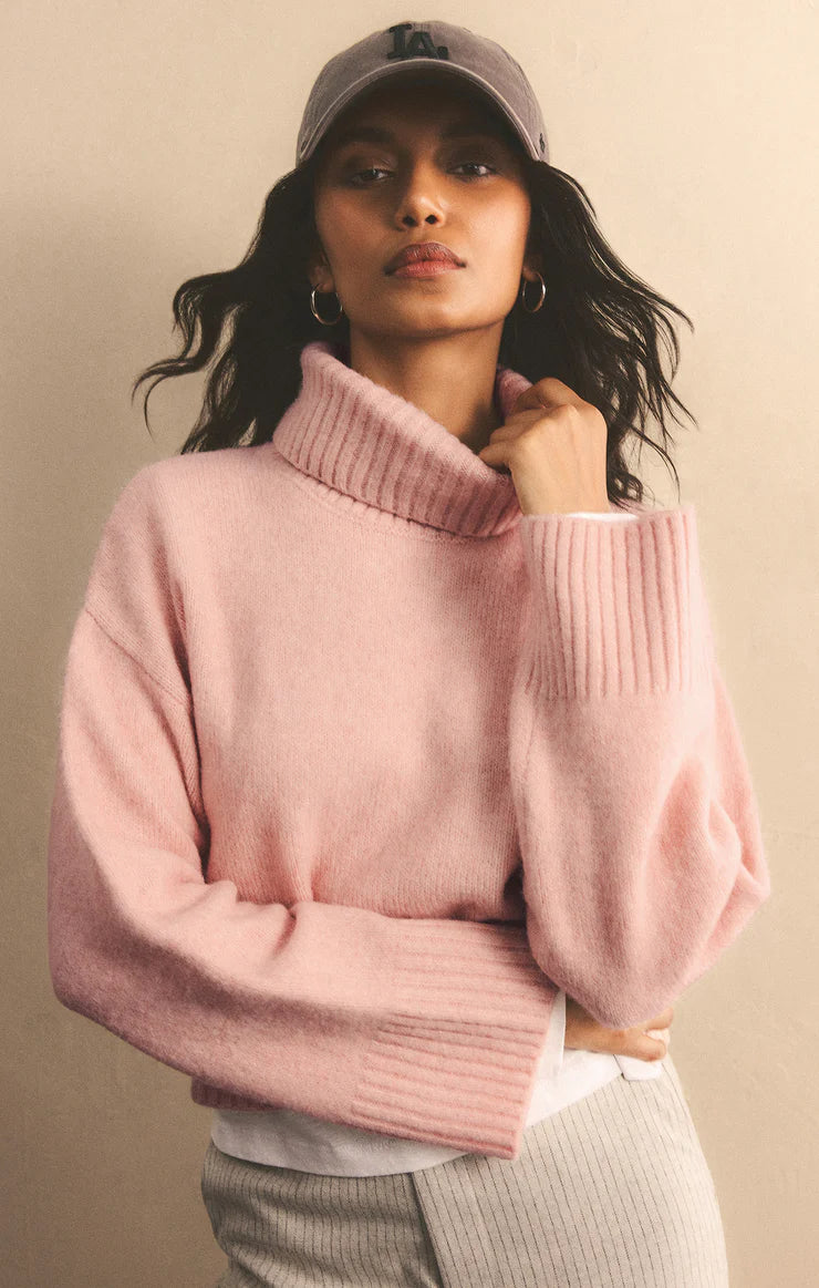 URSA TURTLENECK SWEATER - CASHMERE PINK