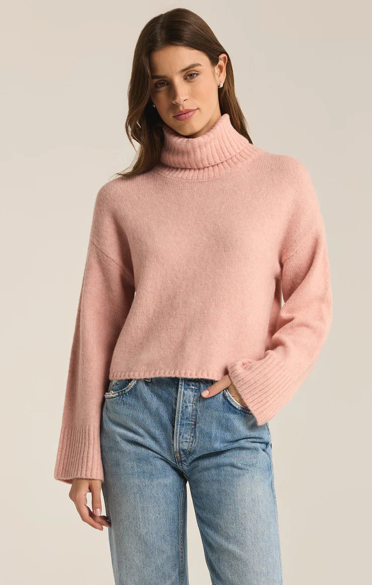 URSA TURTLENECK SWEATER - CASHMERE PINK