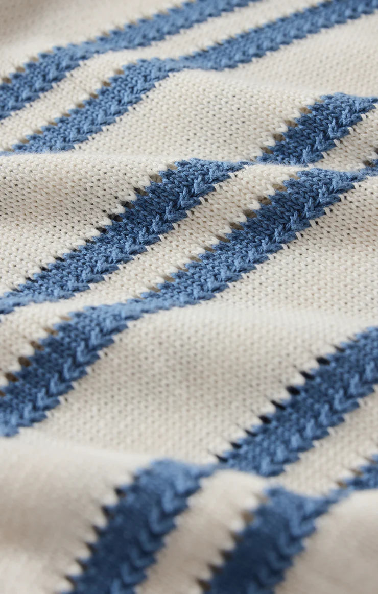 Prado Stripe Sweater Tee - Lake Blue