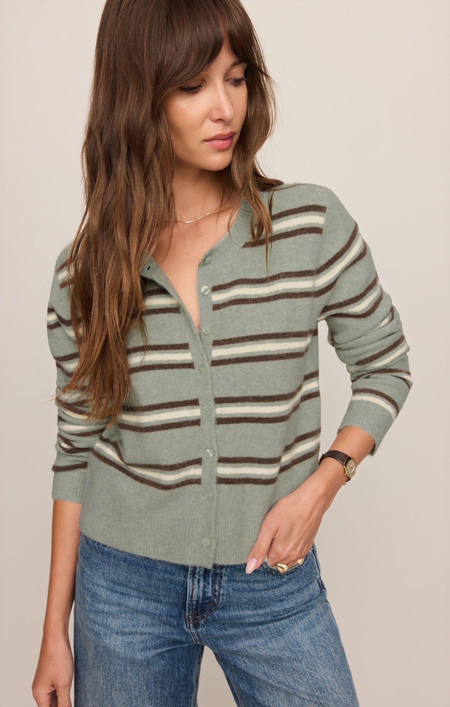 Medina Cozy Stripe Cardigan