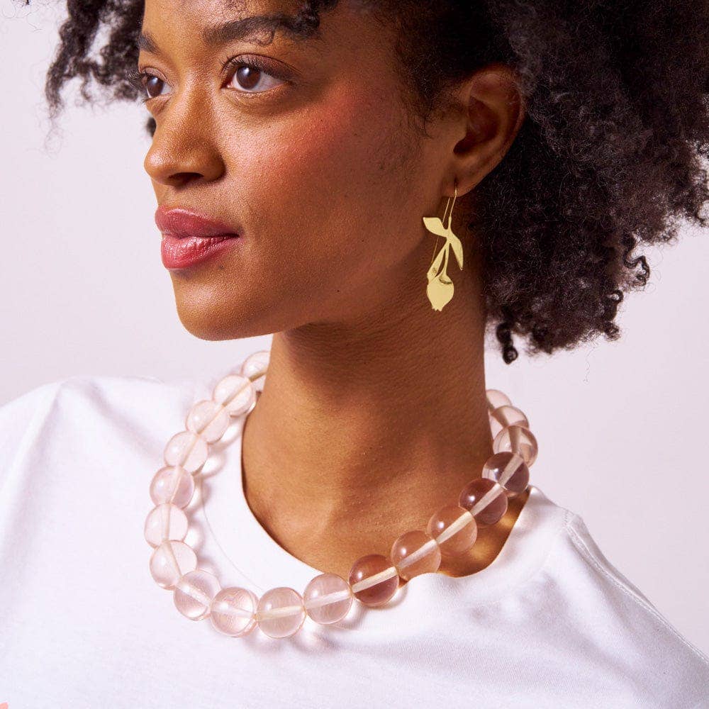 Iris Large Resin Bead Necklace - Clear