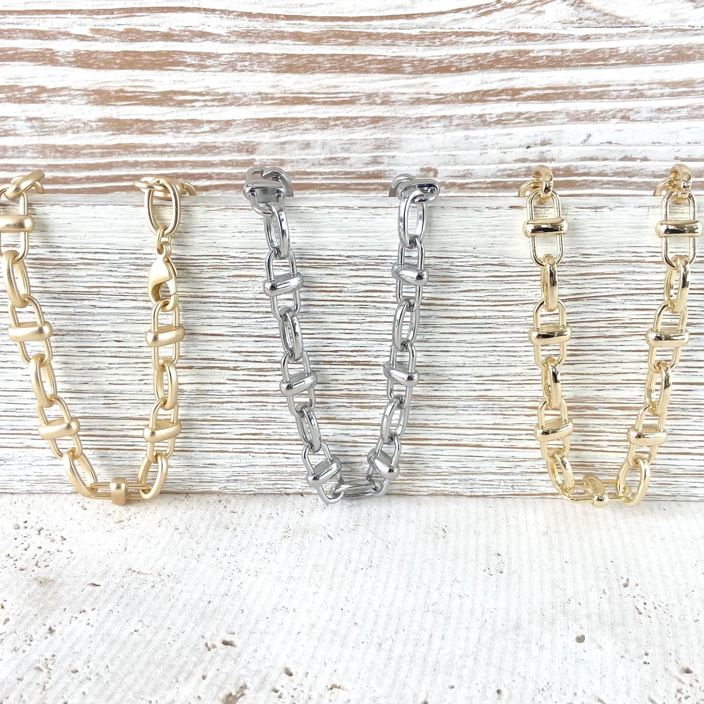 Equestrian Linked Chain Layering Necklace