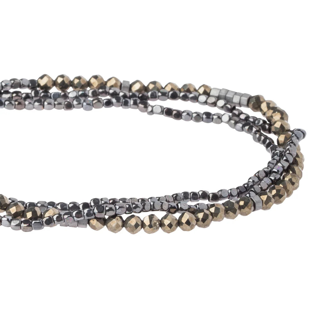 DELICATE STONE BRACELET/NECKLACE PYRITE - STONE OF POSITIVE ENERGY