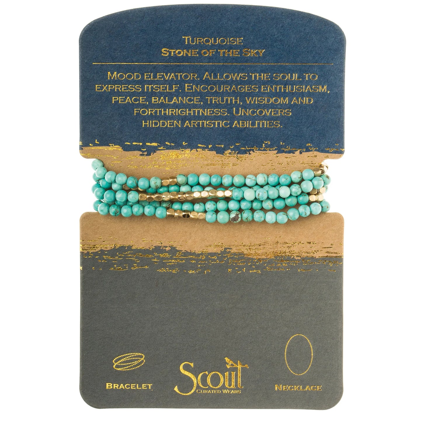 STONE WRAP TURQUOISE/GOLD - STONE OF THE SKY