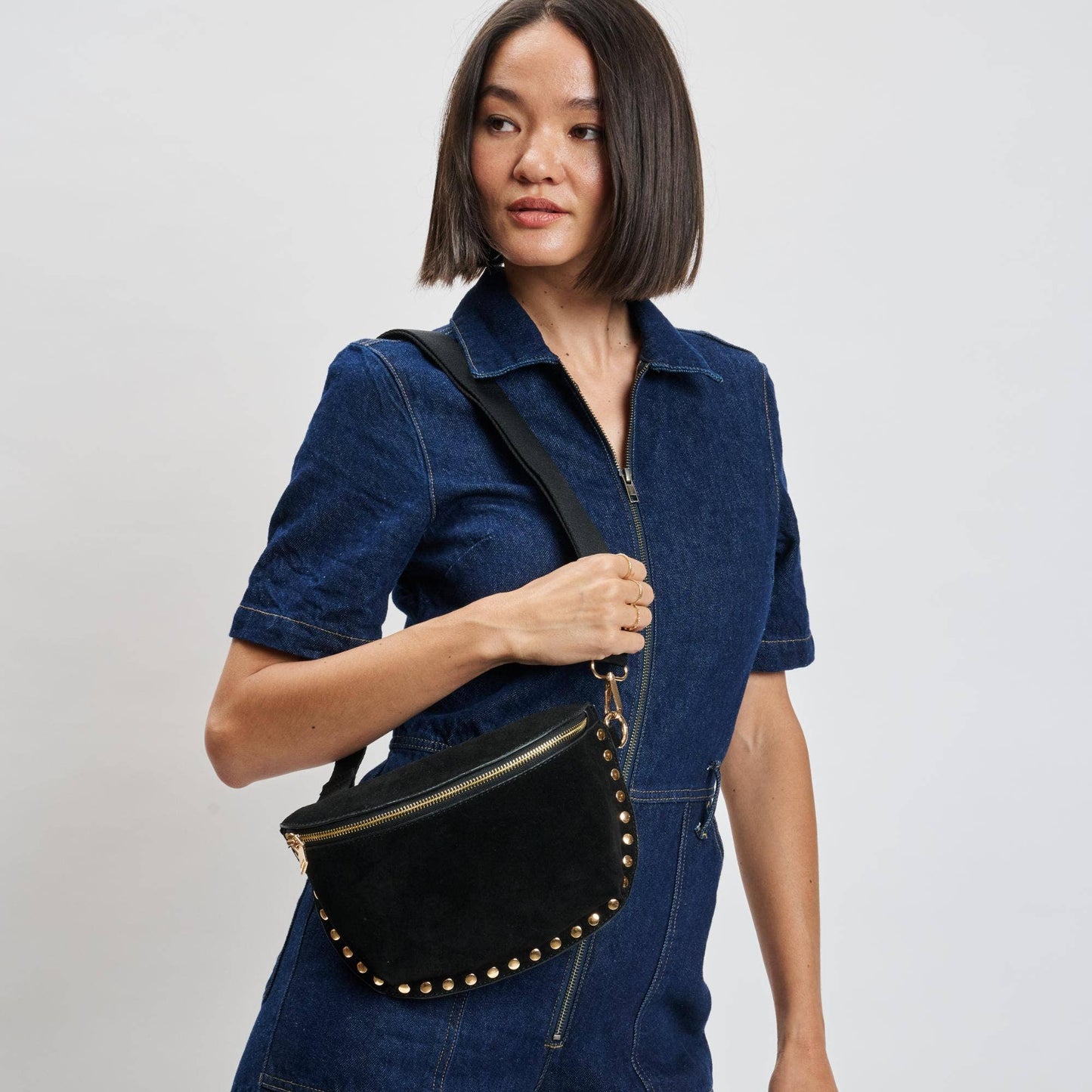 Gizelle Suede Belt Bag - Black