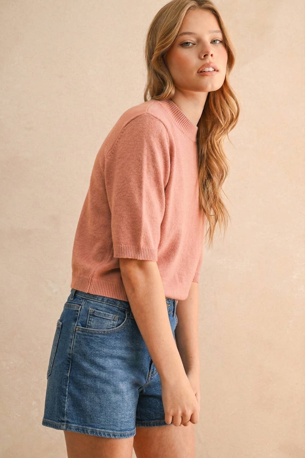 Short Sleeve Sweater Top