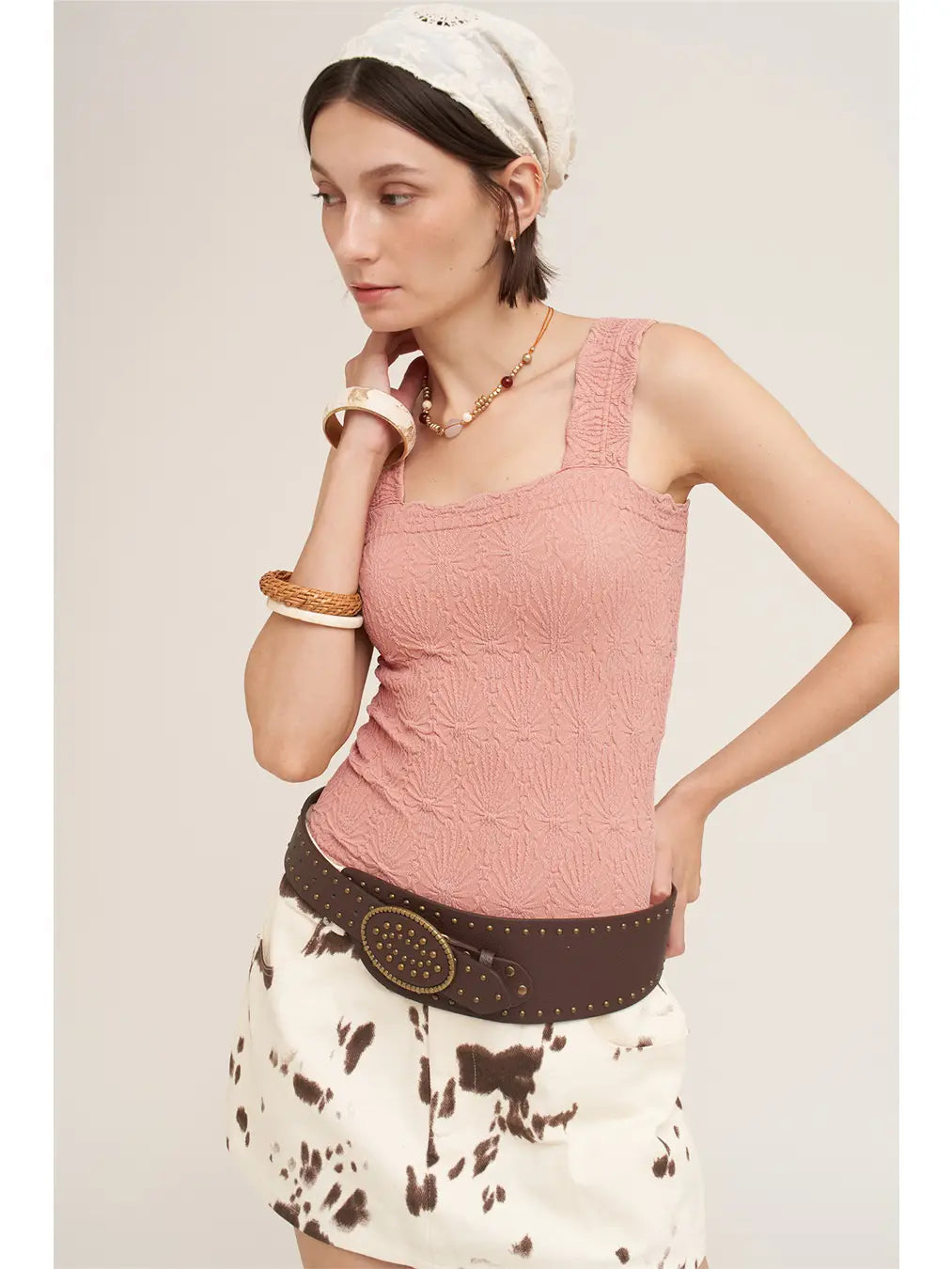 Lace Textured Square Top