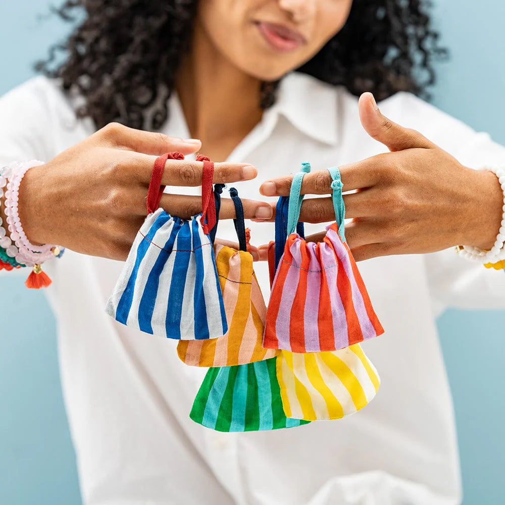 ADDISON SET OF 3 STRETCH BRACELETS GLASS & CRYSTAL W/BAG - ORANGE