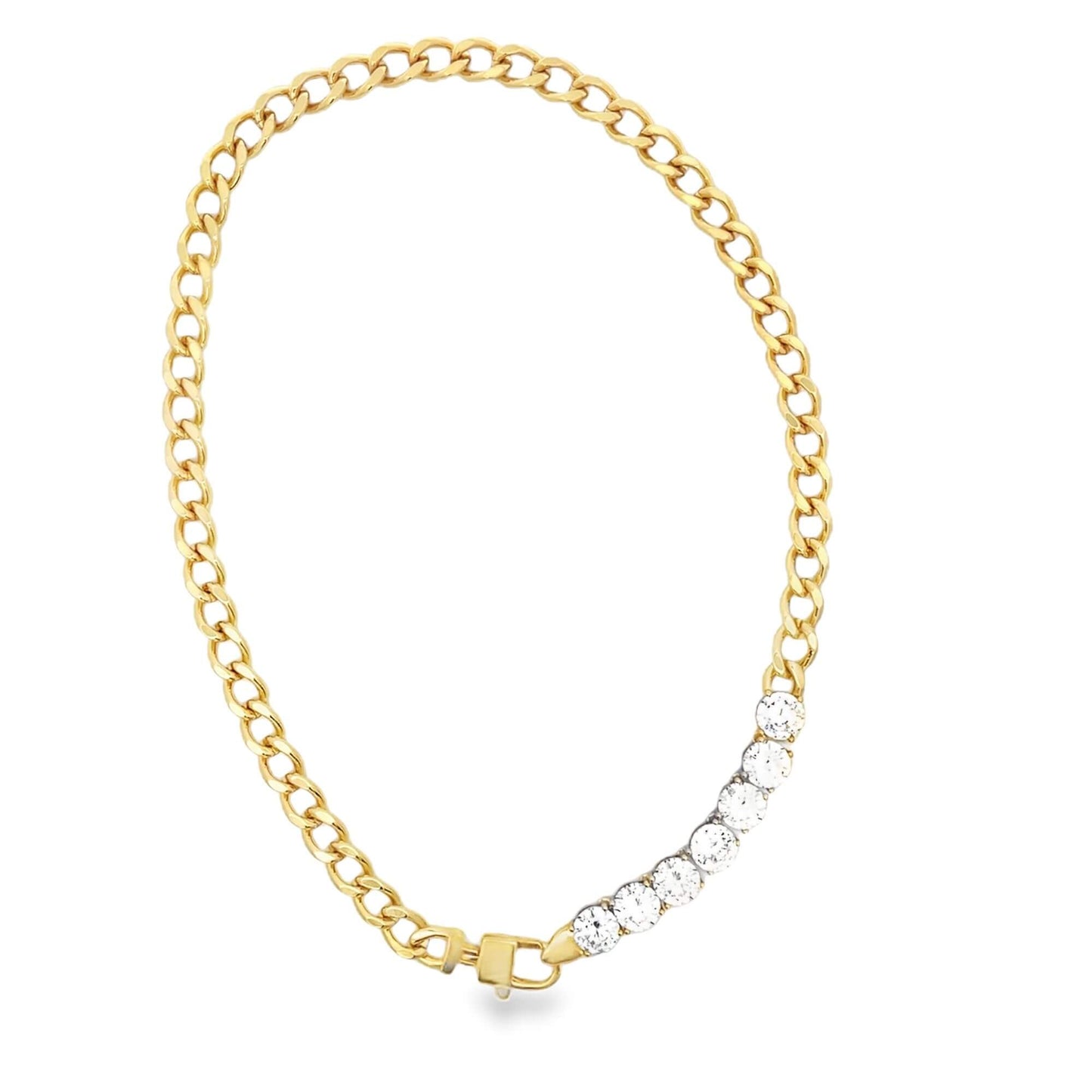 Thick Cuban Link Tennis Finish Necklace