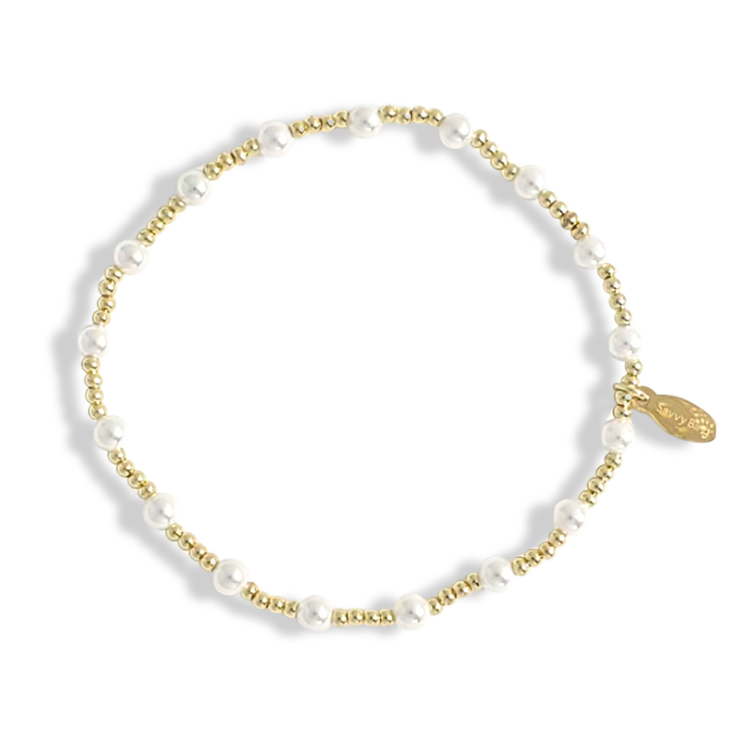 PEARL AND GOLD BEADED BRACELETS