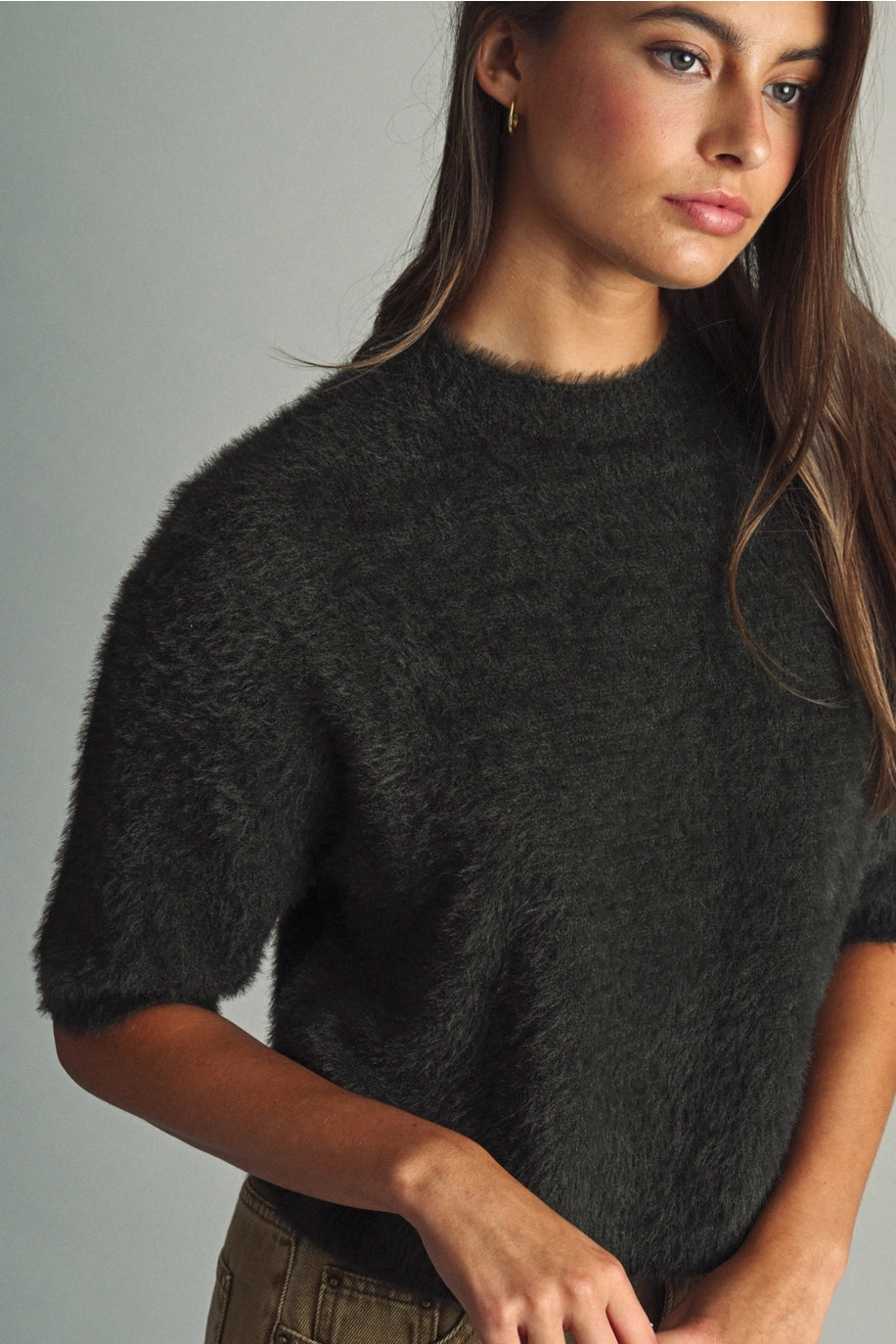 Fluffy Faux Fur Sweater Top