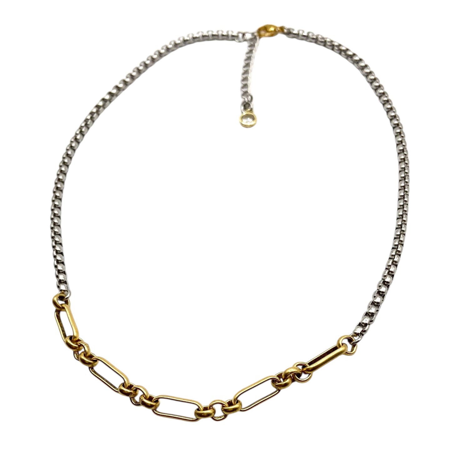 Two-Tone Mixed Metal Chain Necklace 
