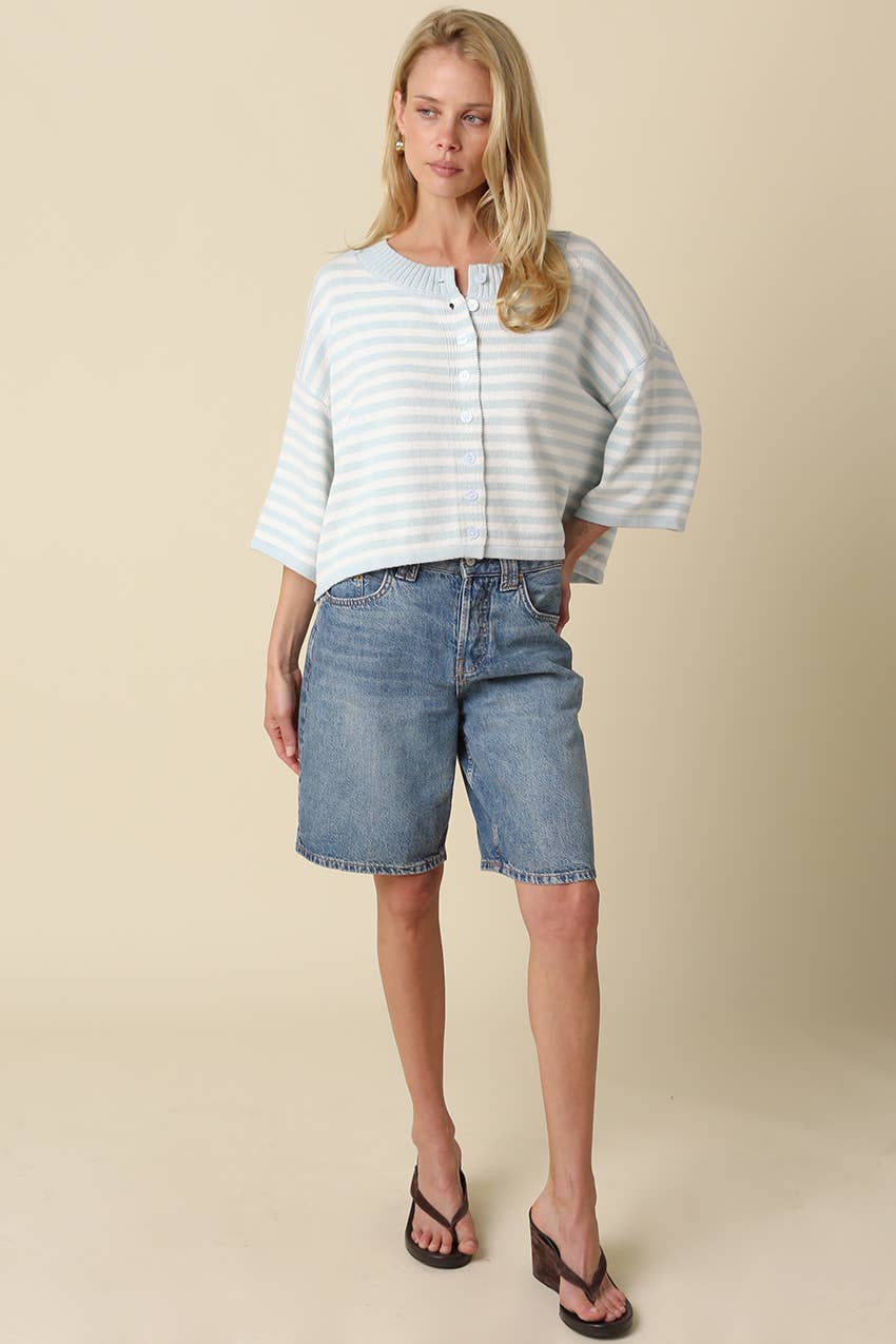 Natalia Stripe Loose Knit Top