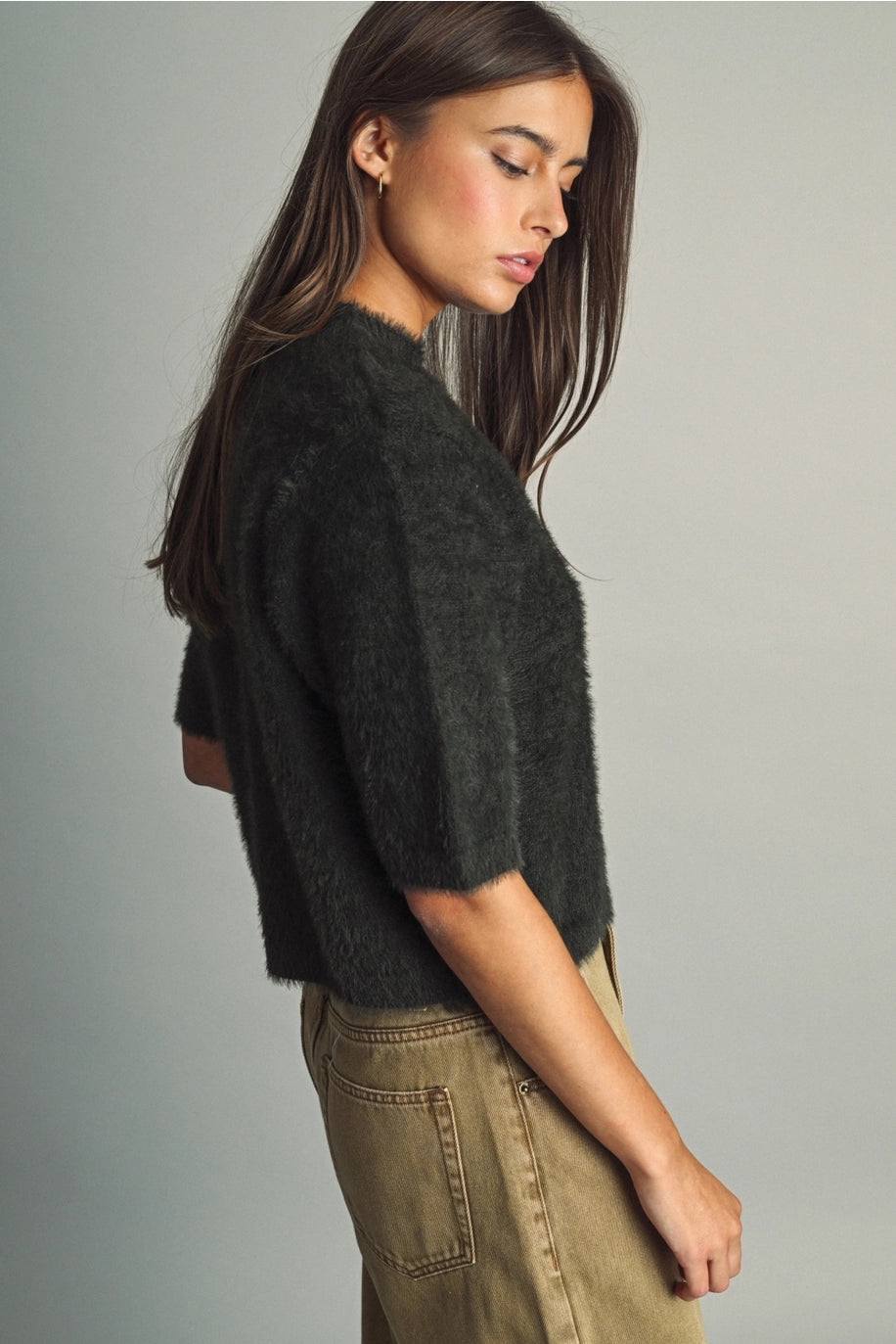 Fluffy Faux Fur Sweater Top