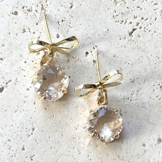 BOUTIQUE CRYSTAL BOW EARRINGS