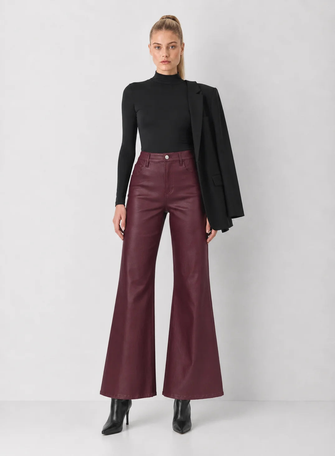 Dear John Fiona Leather Wide Leg Pants - Fig