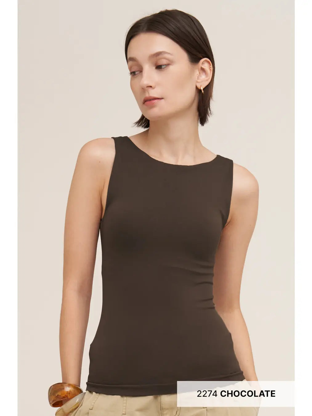 Clean Line Boat Neck Tank Top