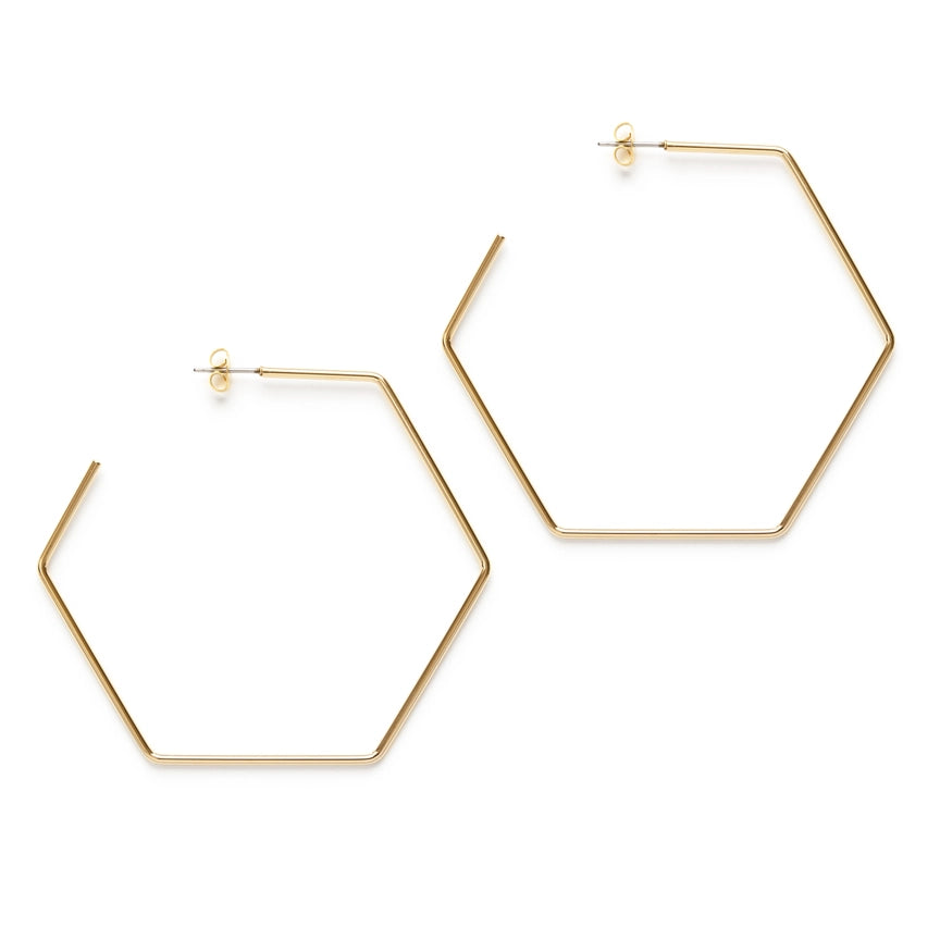 Jumbo Hexagon Hoop Earrings