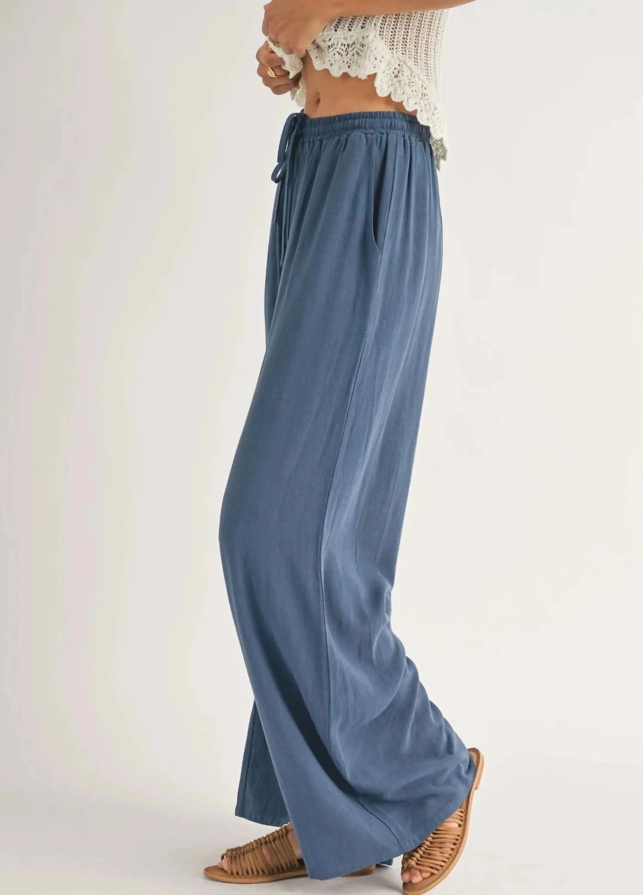 Sugarloaf Elastic Waist Pants - Indigo