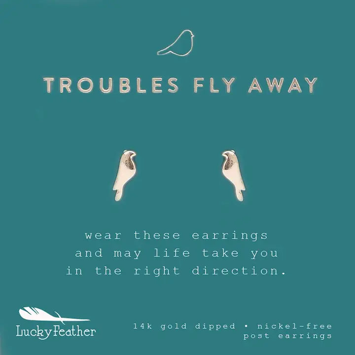 NEW MOON TROUBLES FLY/BIRD EARRINGS