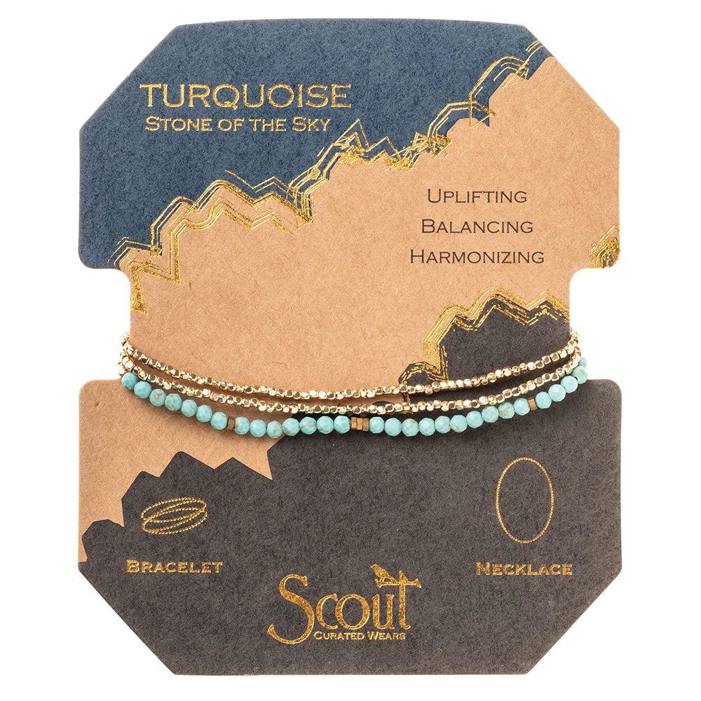 DELICATE STONE BRACELET/NECKLACE TURQUOISE - STONE OF THE SKY