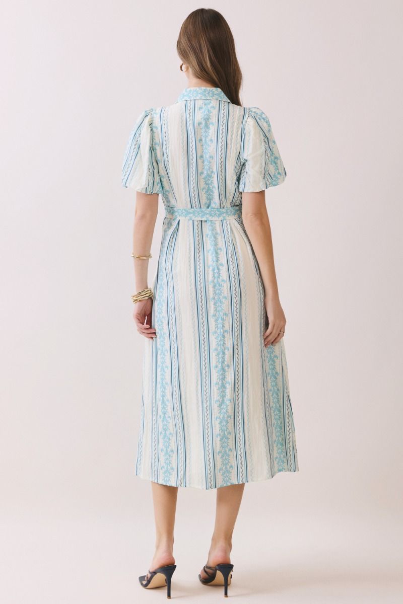 Striped Collared Midi Dress